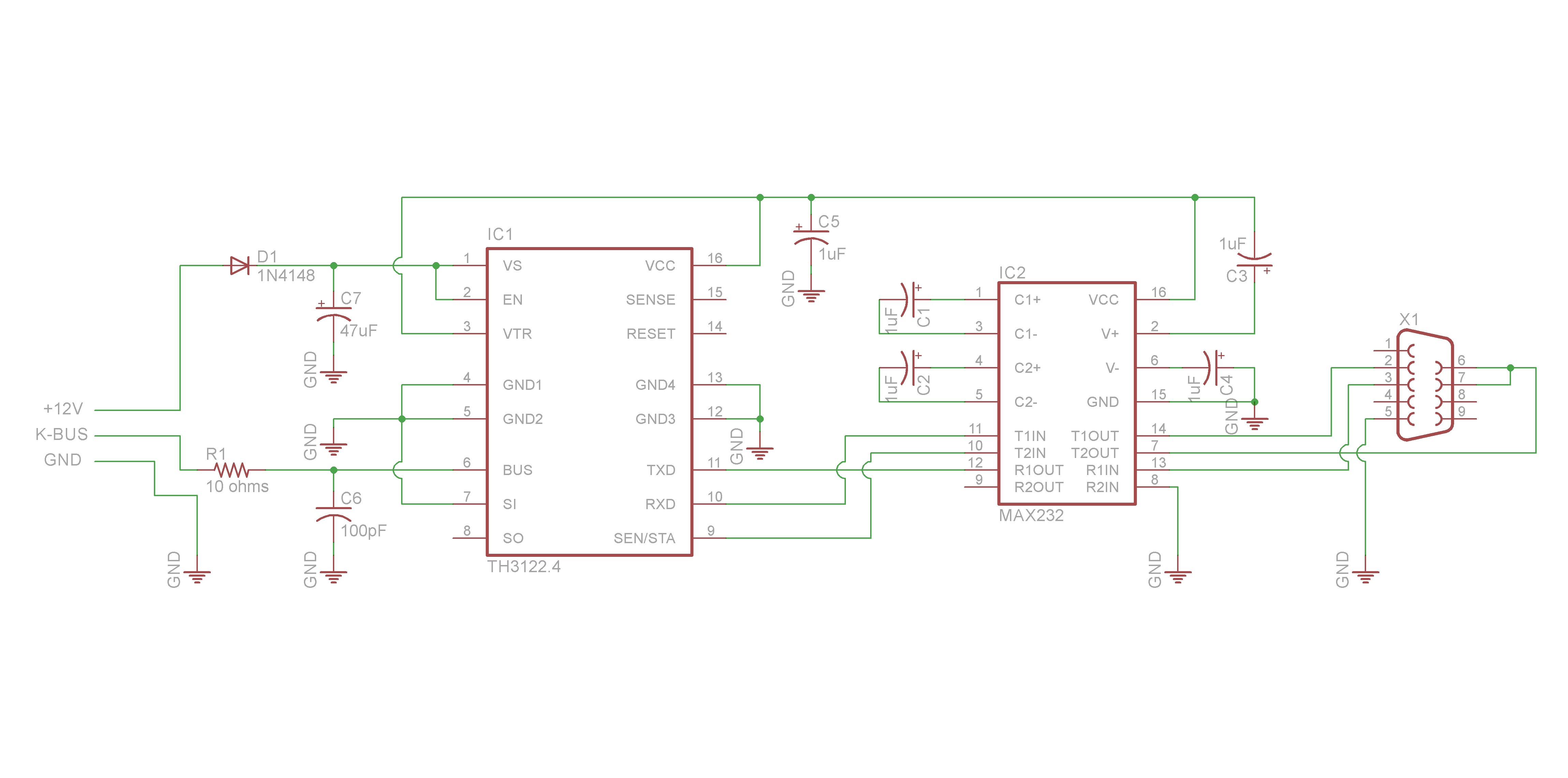 Schematic TH3122 To RS232
