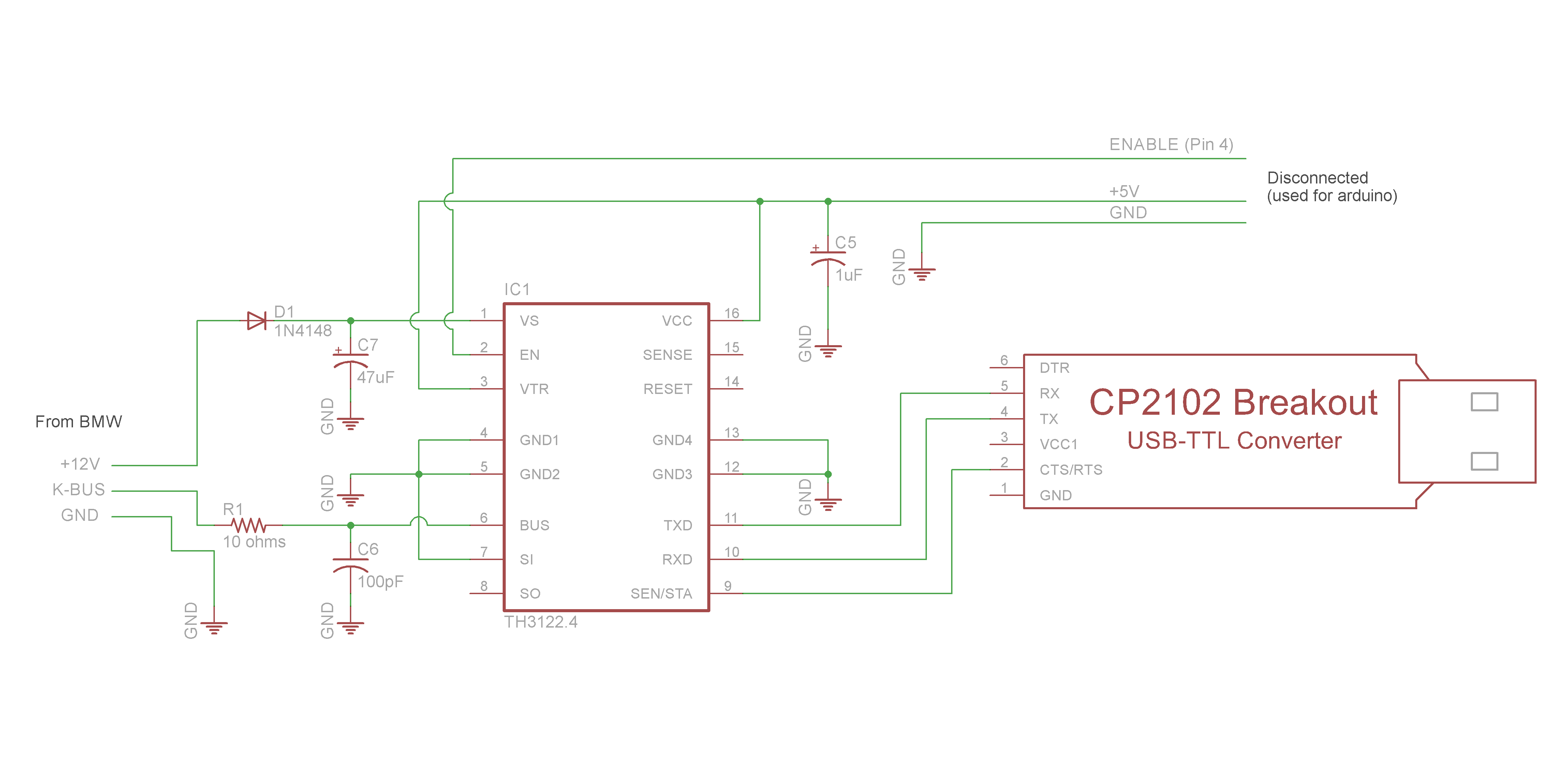 Schematic TH3122 To USB TTL